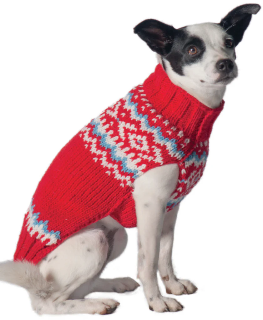 CHILLY DOG | Red Nordic Wool Sweater