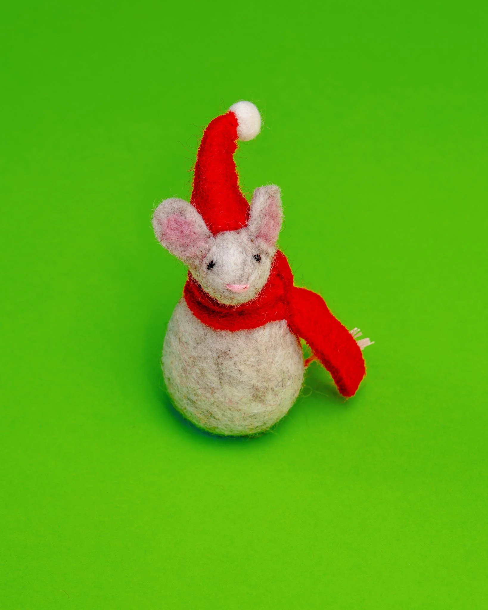 Christmas Mouse Wool Cat Toy