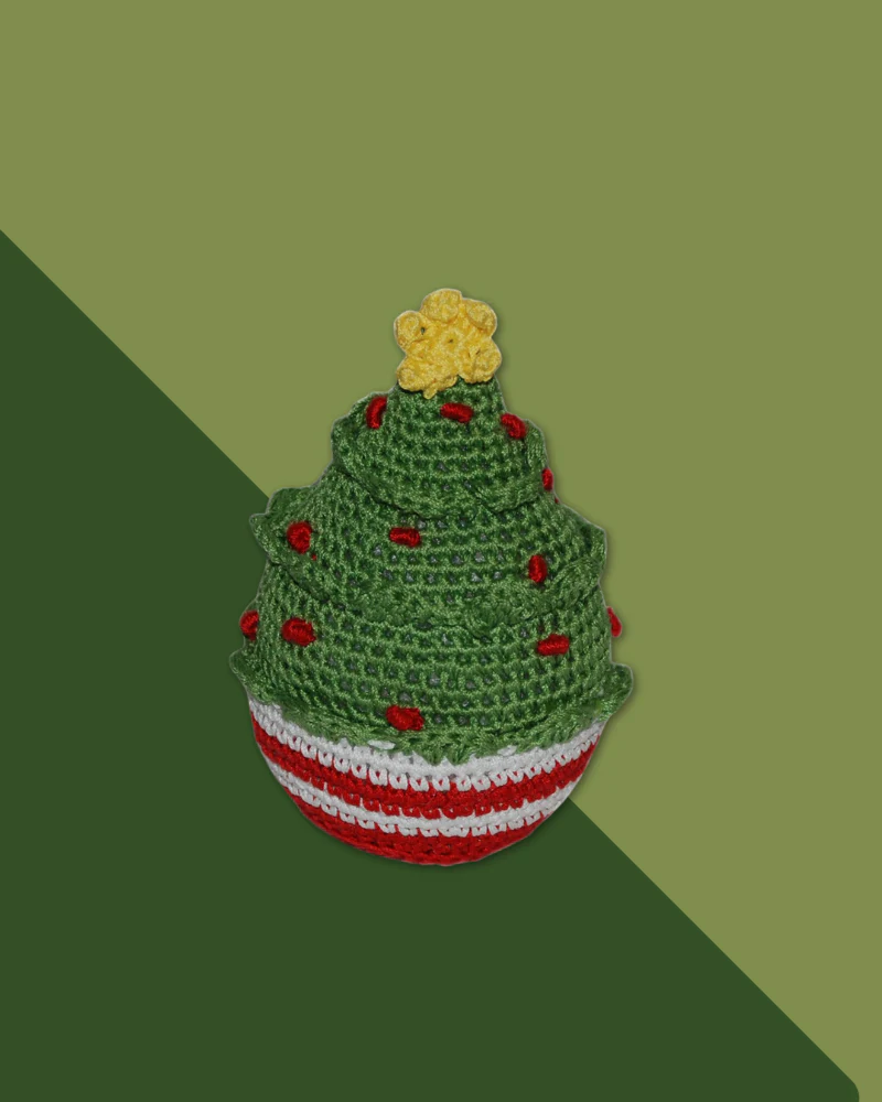 Christmas Tree Organic Knit Dog Toy - Image 3