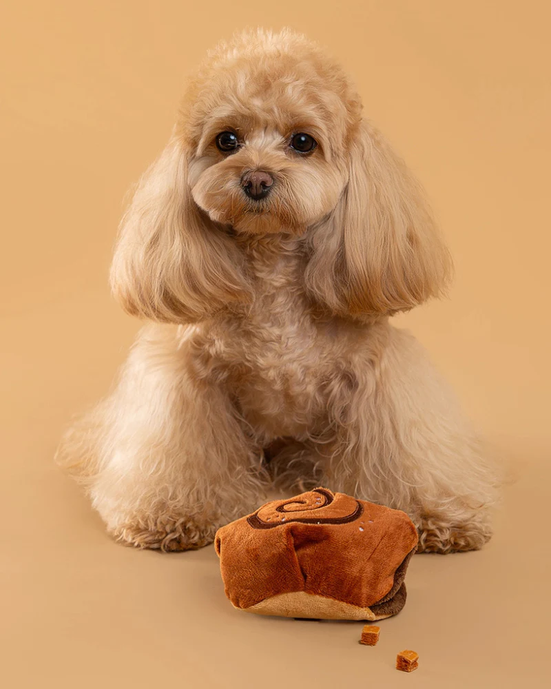 Cinnamon Roll Squeaky Snuffle Dog Toy - Image 3