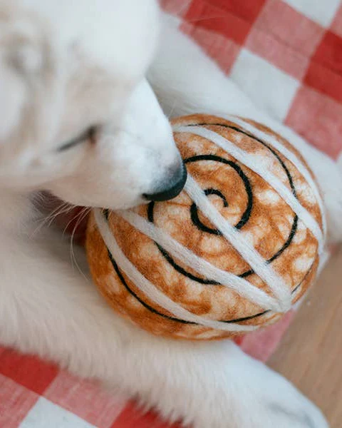 Cinnamon Roll Wool Dog Toy - Image 2