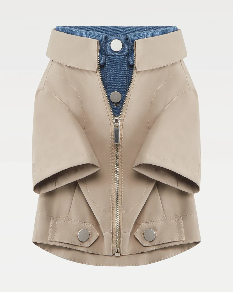 Classic Denim + Khaki Layered Dog Jacket (FINAL SALE) - Image 2