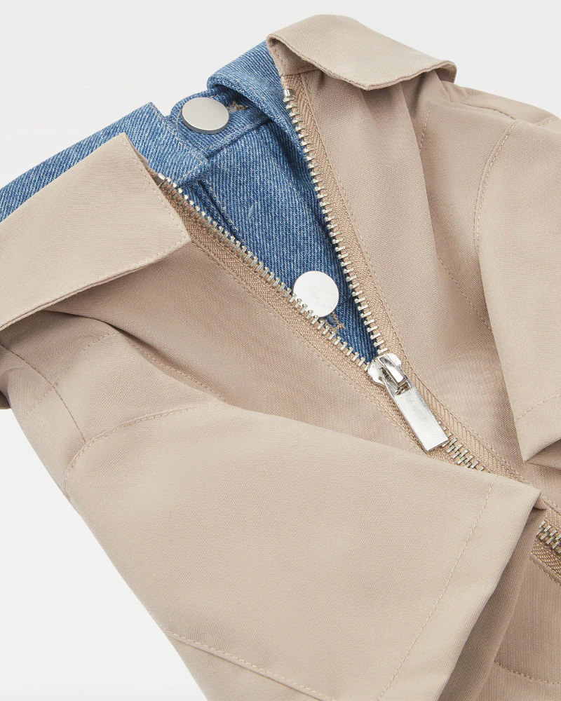 Classic Denim + Khaki Layered Dog Jacket (FINAL SALE) - Image 3