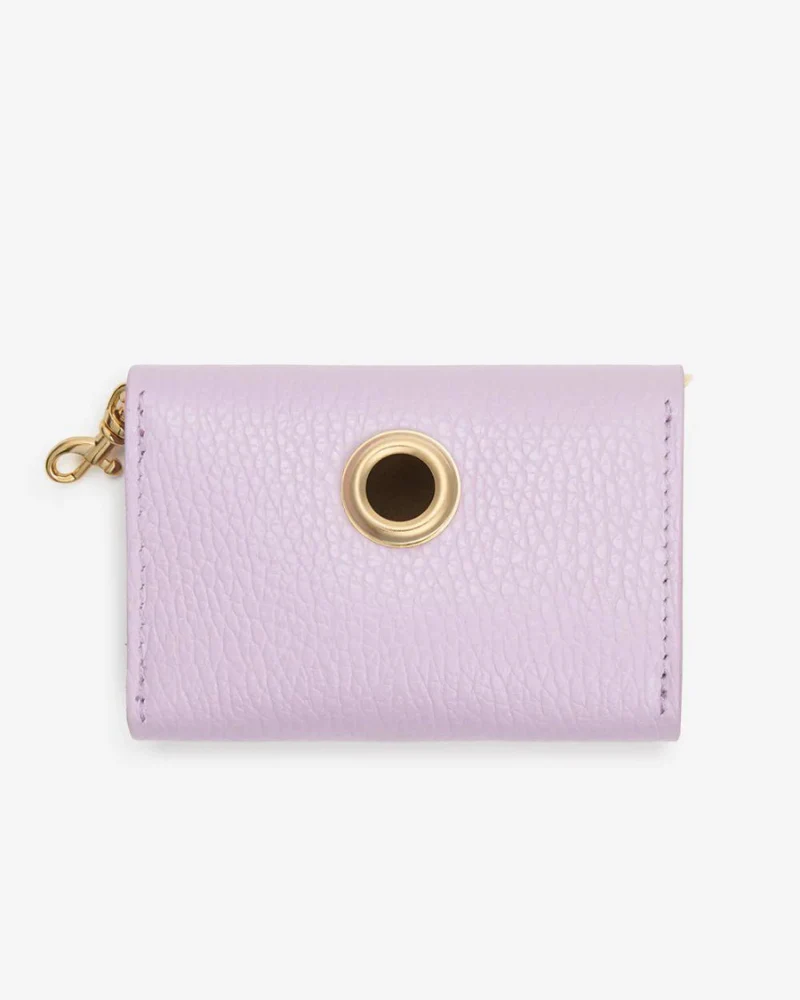 Classic Poop Bag Holder in Juno Lavender Cowhide Leather (Made in Italy) (FINAL SALE) - Image 2