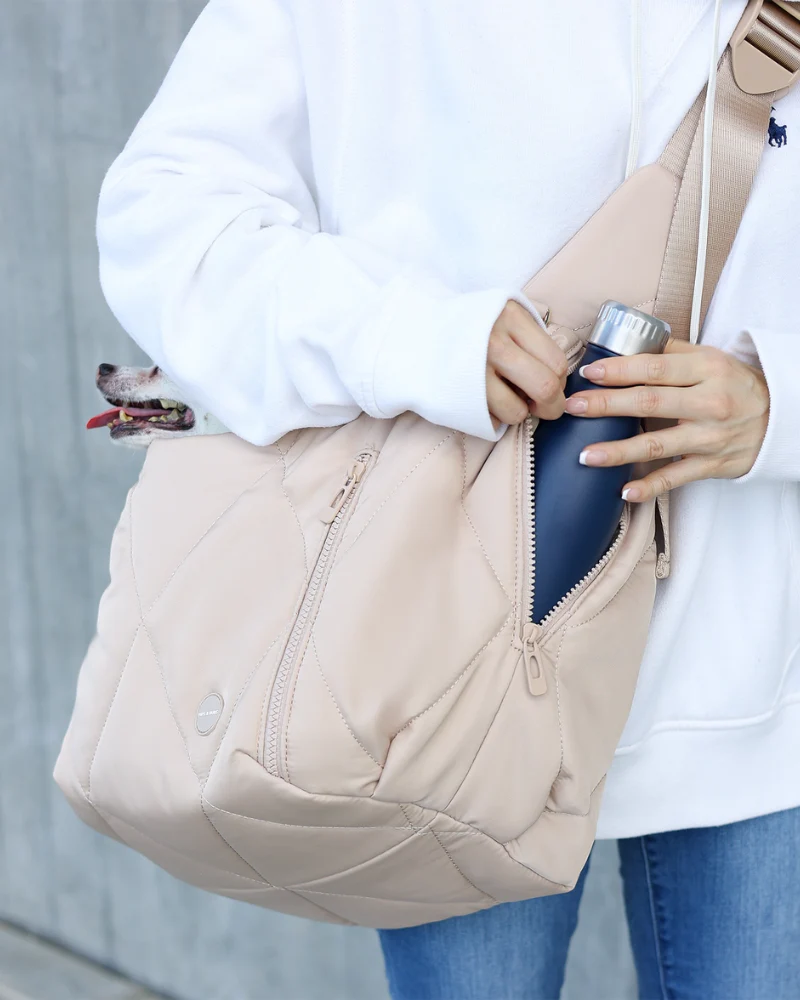 Cloud Crossbody Pet Carrier in Beige or Black - Image 13