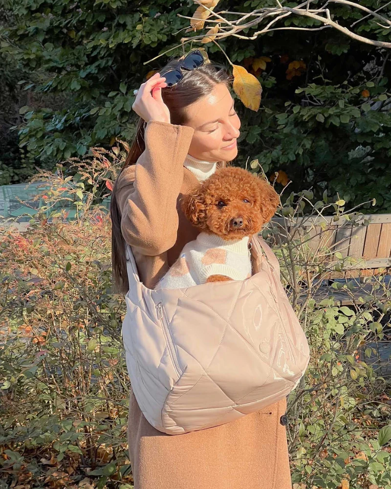Cloud Crossbody Pet Carrier in Beige or Black - Image 3