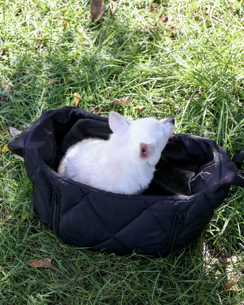 Cloud Crossbody Pet Carrier in Beige or Black - Image 9