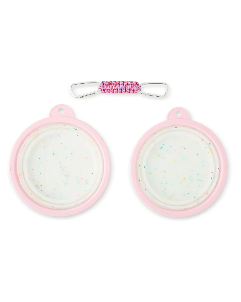 Collapsible Silicone Confetti Dog Travel Bowls (2-Pack) - Image 2