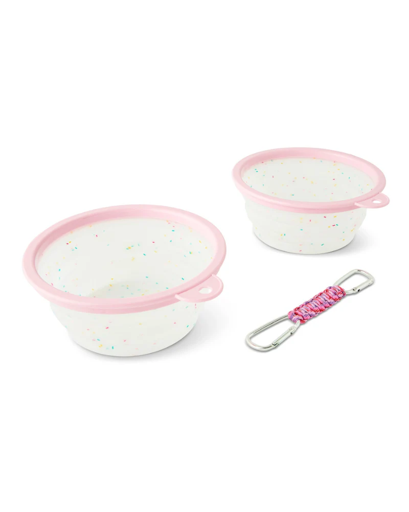 Collapsible Silicone Confetti Dog Travel Bowls (2-Pack) - Image 3