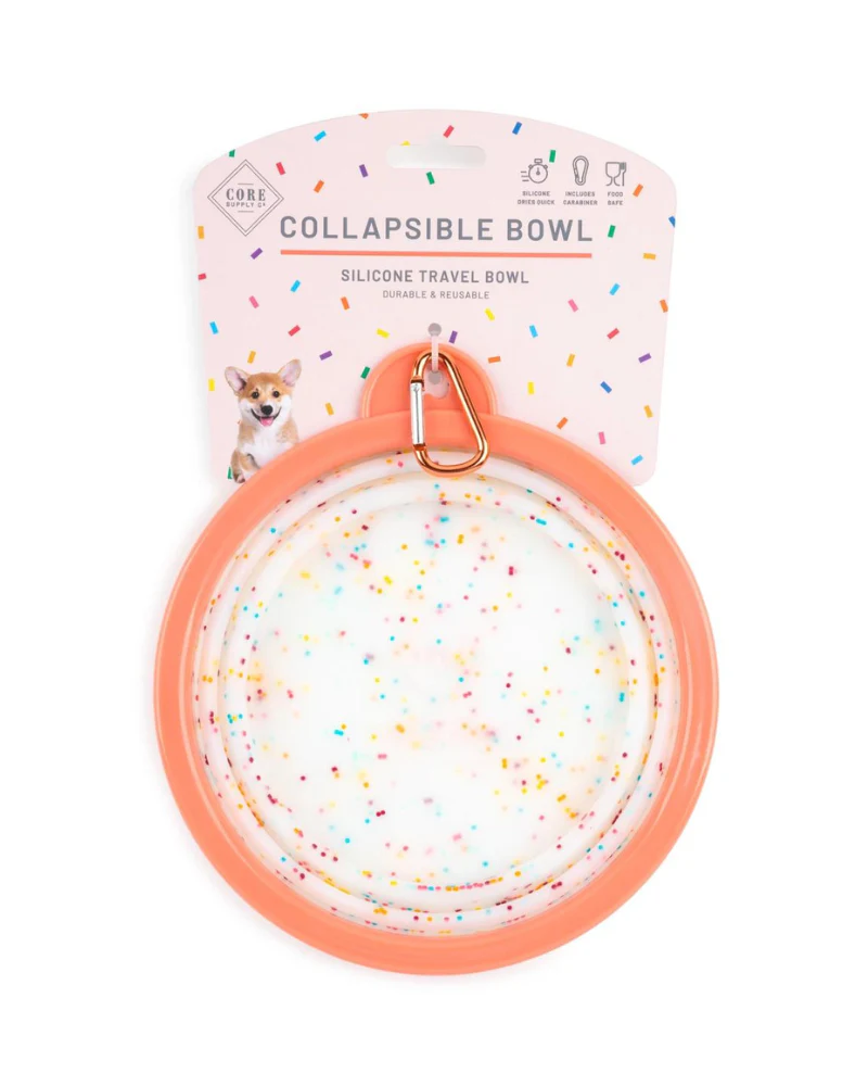 Collapsible Silicone Travel Bowl in Confetti - Image 3
