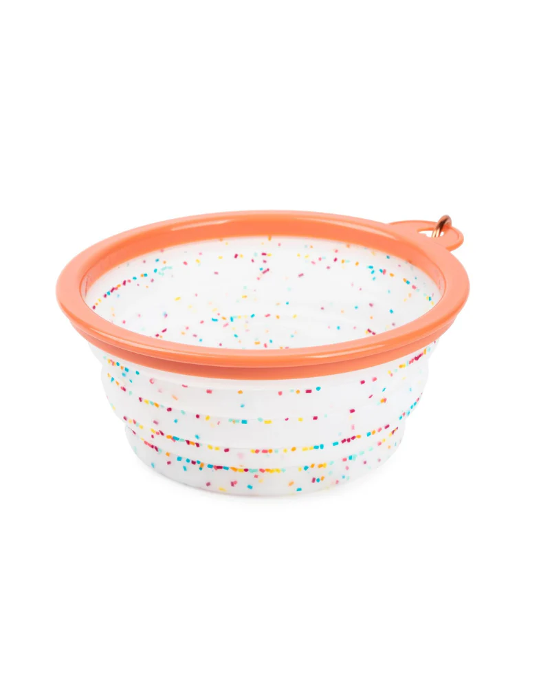 Collapsible Silicone Travel Bowl in Confetti - Image 4