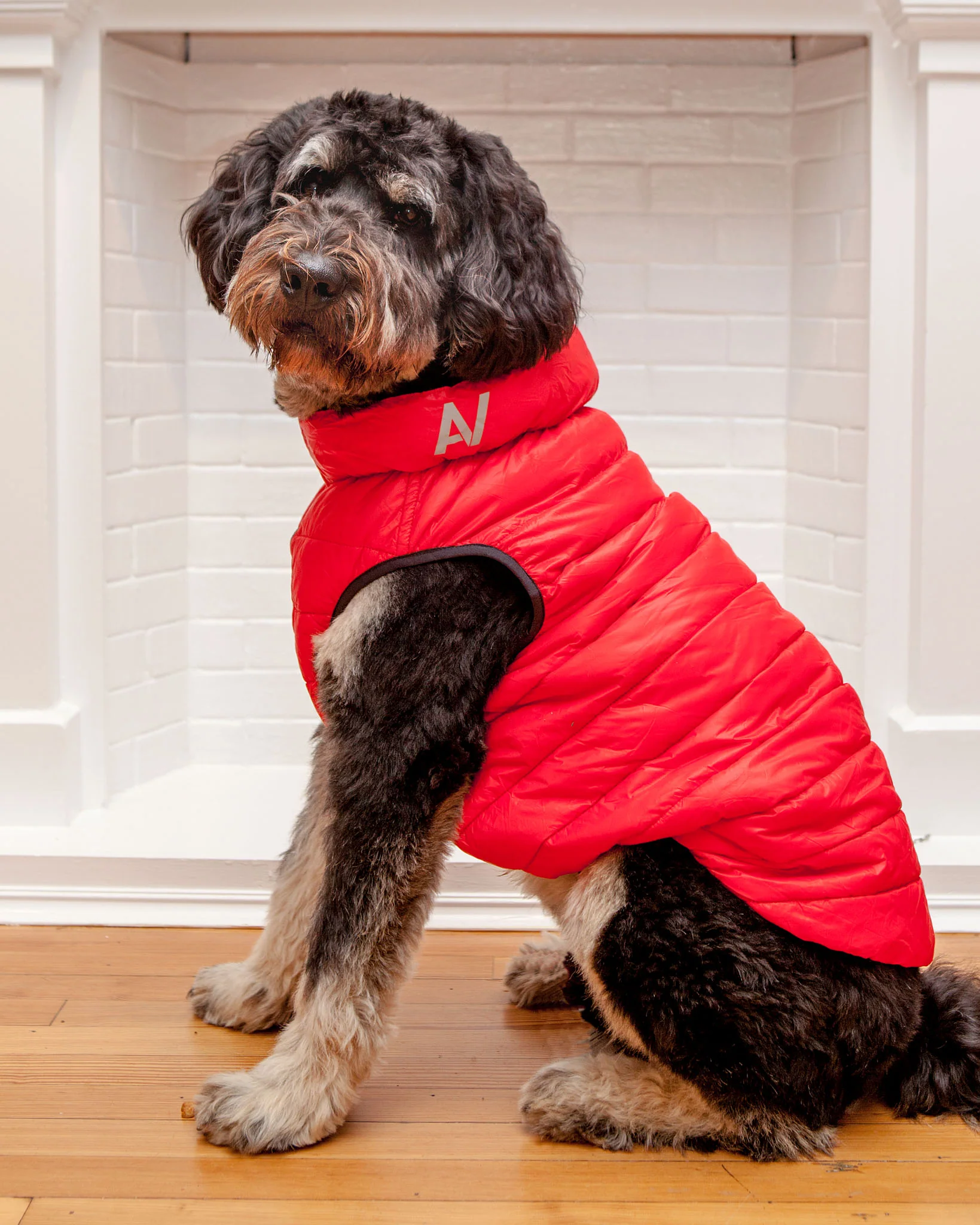 Reversible Puffer AiryVest in Red and Black << CLEARANCE >> - Image 2
