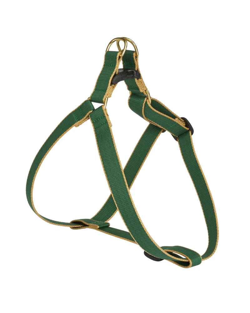 Color Market Bamboo Dog Harness in Forest & Tan (Made in the USA) - Image 2