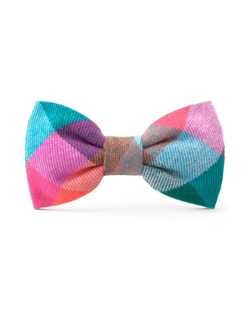 Color Pop Flannel Dog Bow Tie (Made in the USA) - Image 2