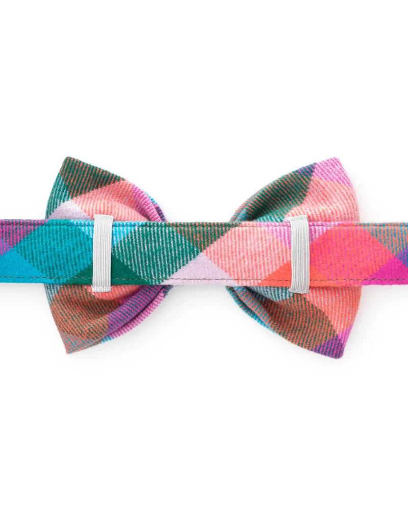 Color Pop Flannel Dog Bow Tie (Made in the USA) - Image 3