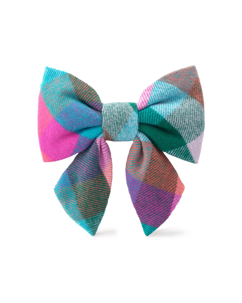 Color Pop Flannel Lady Dog Bow Tie (Made in the USA) - Image 2