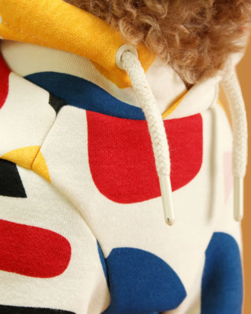 Colorful Design Dog Hoodie in Ivory - Image 4