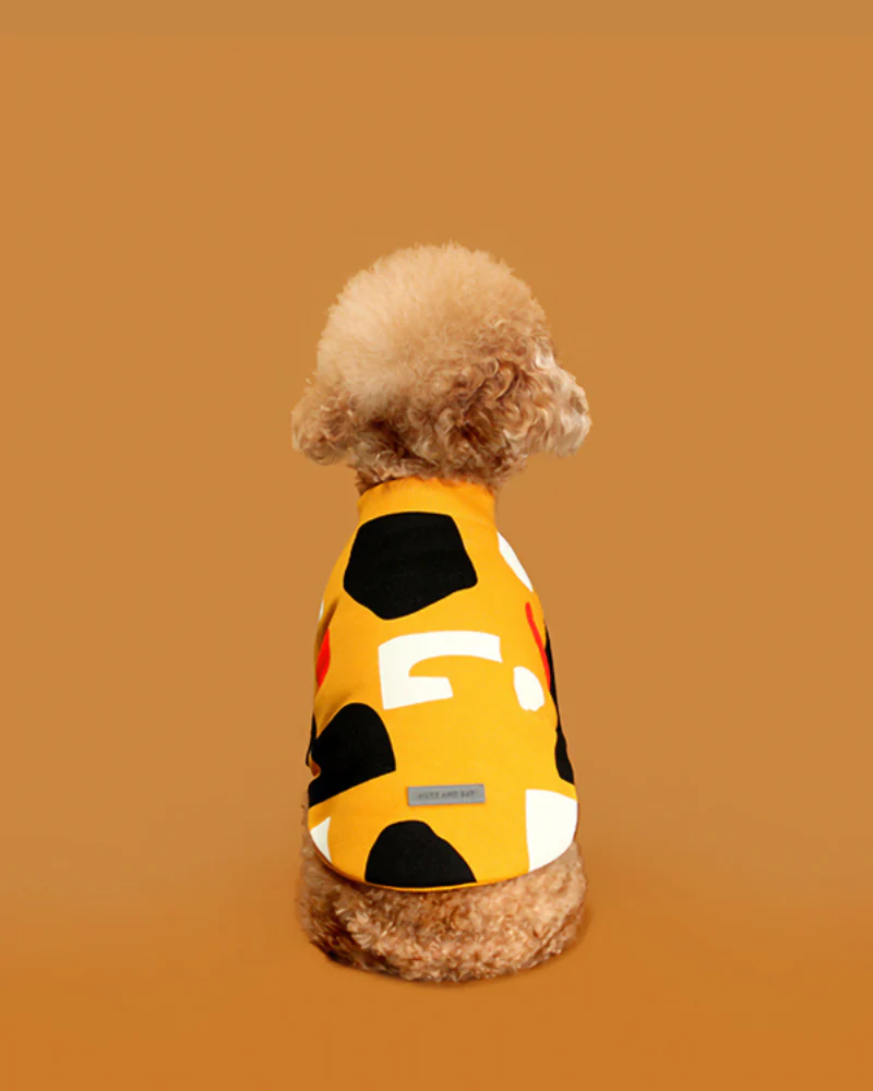 Colorful Design Dog Sweatshirt in Mustard Yellow (FINAL SALE) - Image 2
