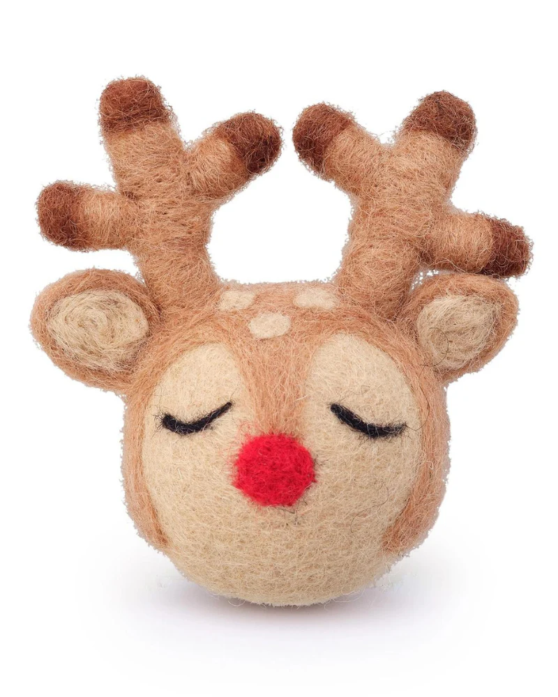 Christmas Reindeer Wool Cat Toy - Image 2