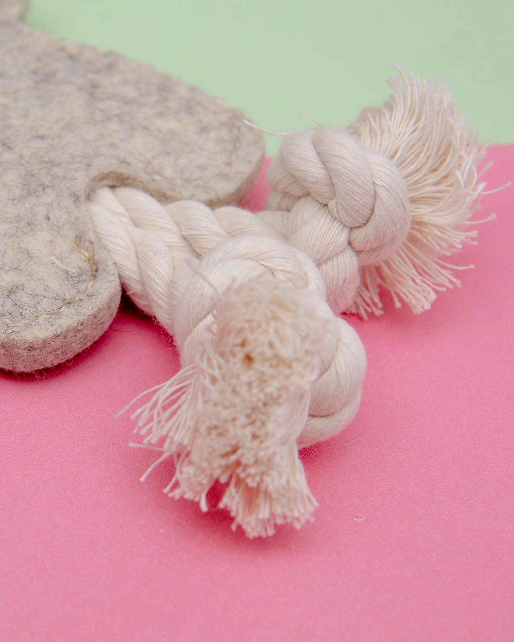 Boo-Doo Dog Tug Toy in Oatmeal Wool<br>(Made in the USA) - Image 2