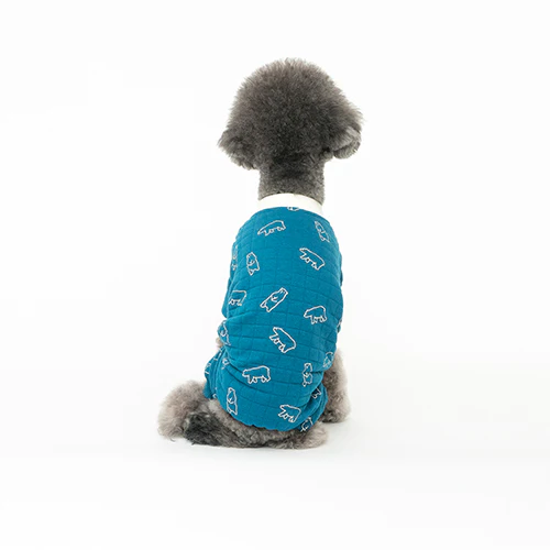 COTE A COTE | Polar Bear Grandma All-in-One in Peacock Blue - Image 3