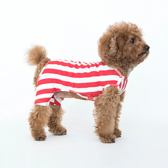 COTE A COTE | Retro Stripe All-in-One in Red & White - Image 3