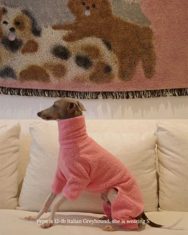 Cotton Candy Fleece Dog Onesie - Image 2