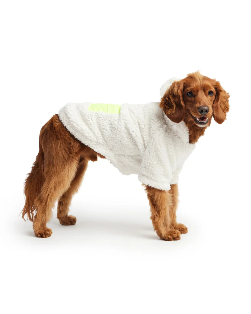 Cozy Dog Hoodie in White Sherpa (FINAL SALE) - Image 3
