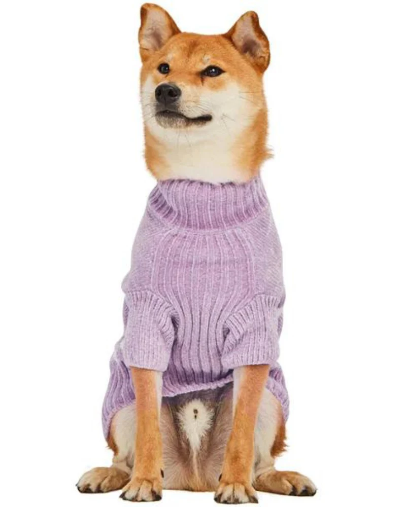 Cozy Soft Chenille Striped Dog Sweater in Lavender Frost (FINAL SALE) - Image 6