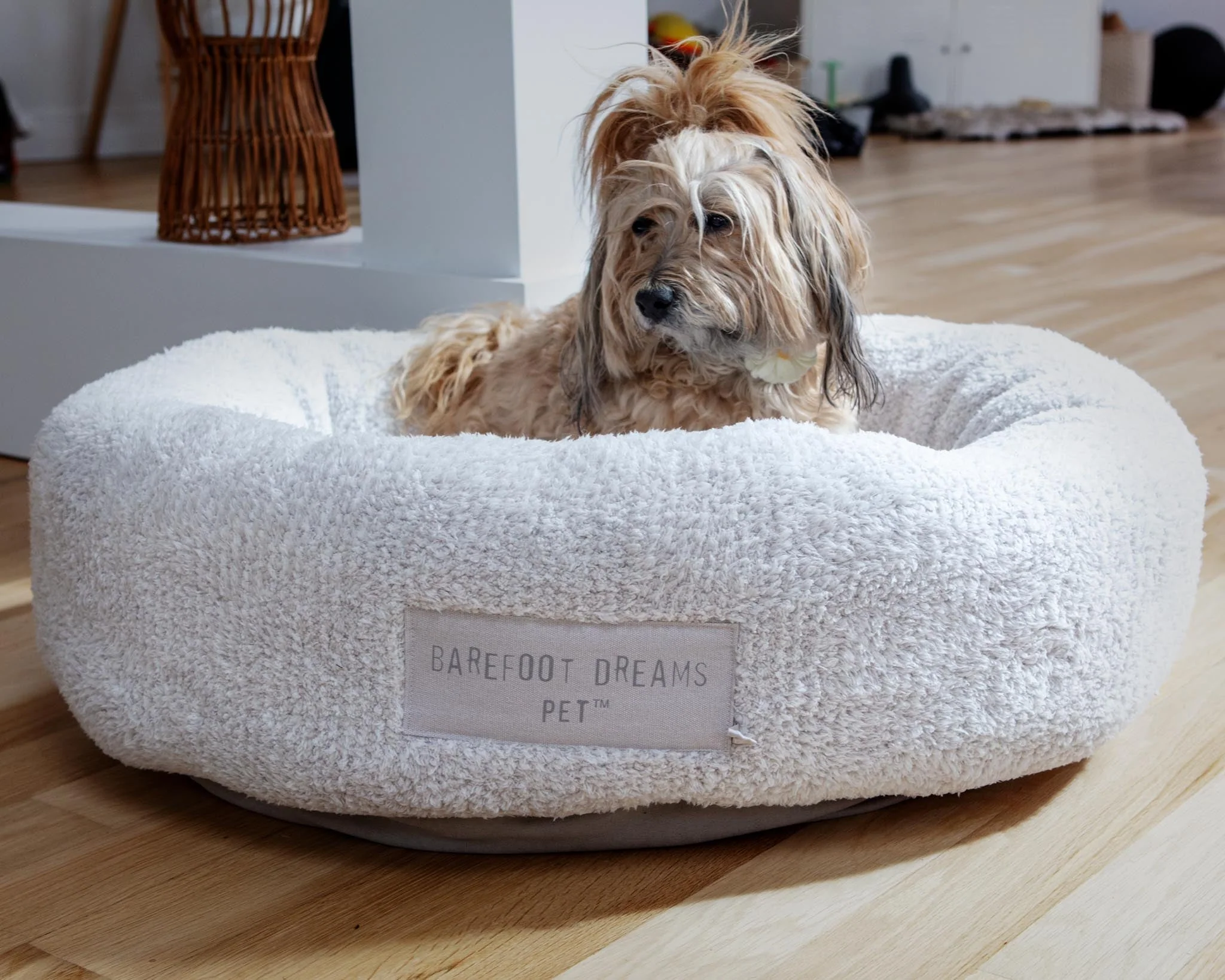CozyChic™ Round Dog Bed in Silver Pearl - Image 5