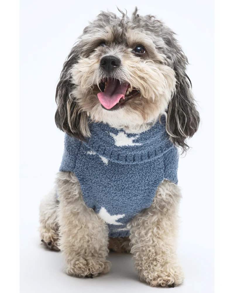 CozyChic® Starry Night Pet Sweater in in Blue Dusk (FINAL SALE) - Image 2