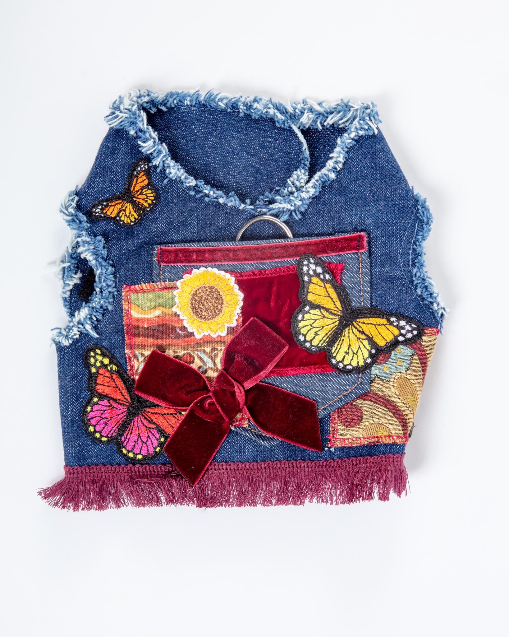 Cranberry Patchwork Dog Harness (Made in the USA) (FINAL SALE)