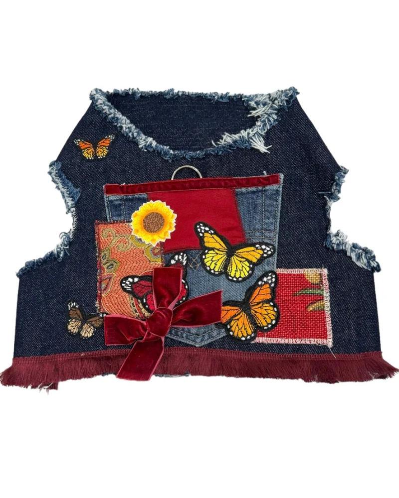 Cranberry Patchwork Dog Harness (Made in the USA) (FINAL SALE) - Image 6