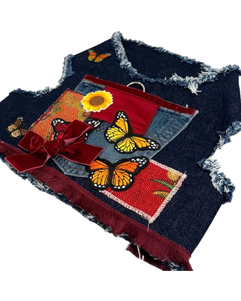 Cranberry Patchwork Dog Harness (Made in the USA) (FINAL SALE) - Image 7