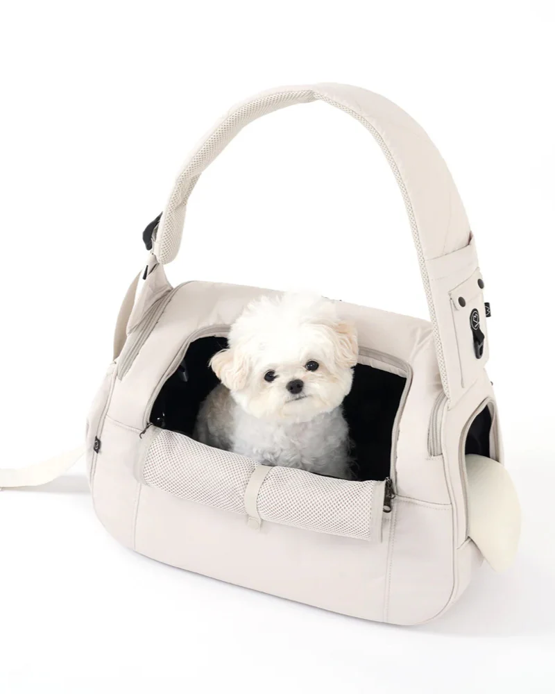 Crossbody SMART Sling Dog Carrier in Black or Beige - Image 5