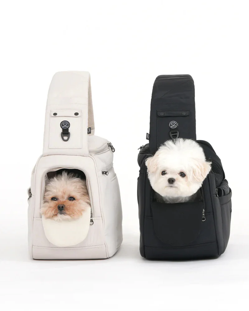Crossbody SMART Sling Dog Carrier in Black or Beige - Image 7