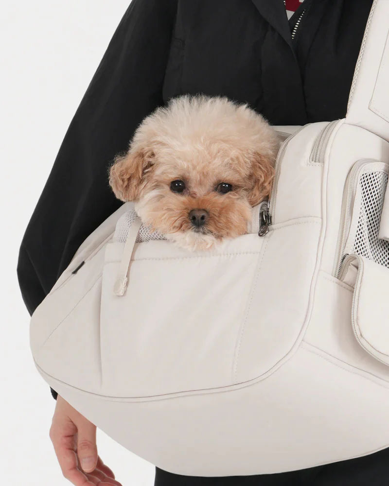 Crossbody SMART Sling Dog Carrier in Black or Beige - Image 9