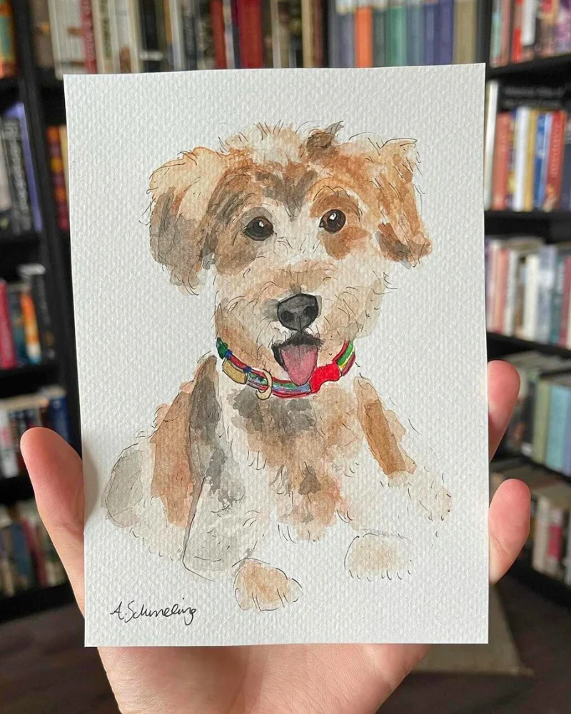 Custom Watercolor Pet Portrait (5x7)