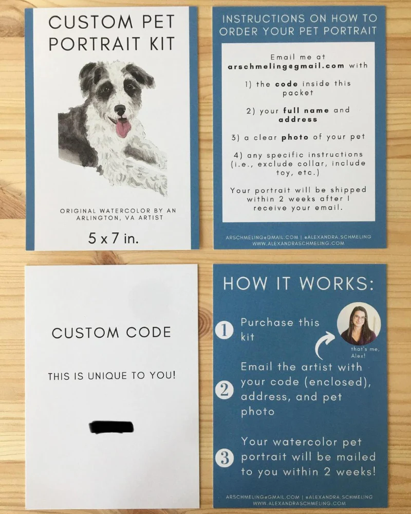 Custom Watercolor Pet Portrait (5x7) - Image 3