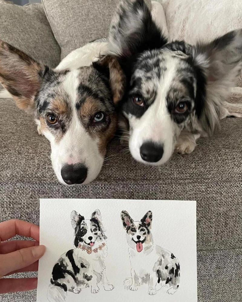 Custom Watercolor Pet Portrait (5x7) - Image 4
