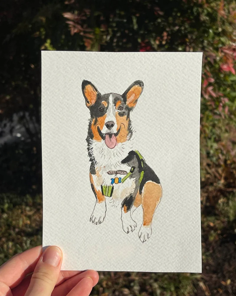 Custom Watercolor Pet Portrait (5x7) - Image 5