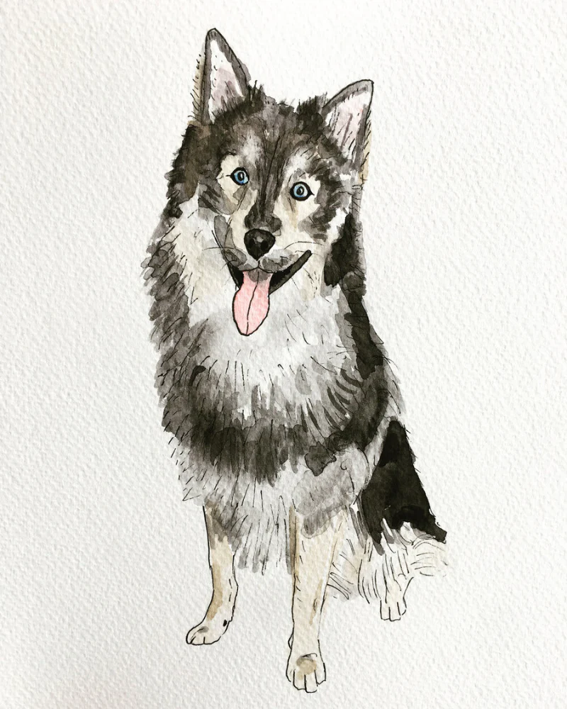 Custom Watercolor Pet Portrait (5x7) - Image 7