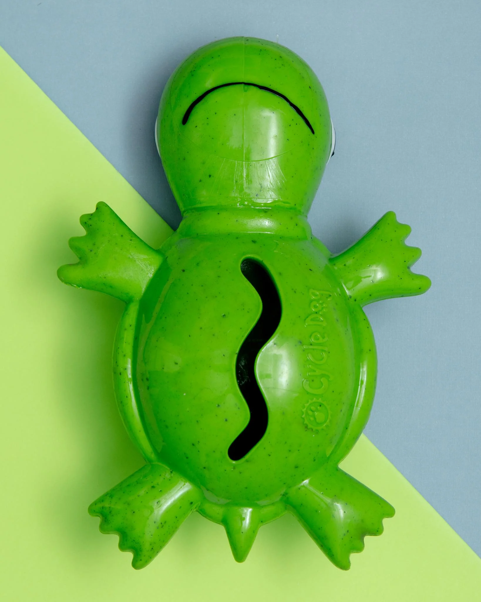 Rubber Squeaky Turtle Treat Dog Toy in Green - Image 2