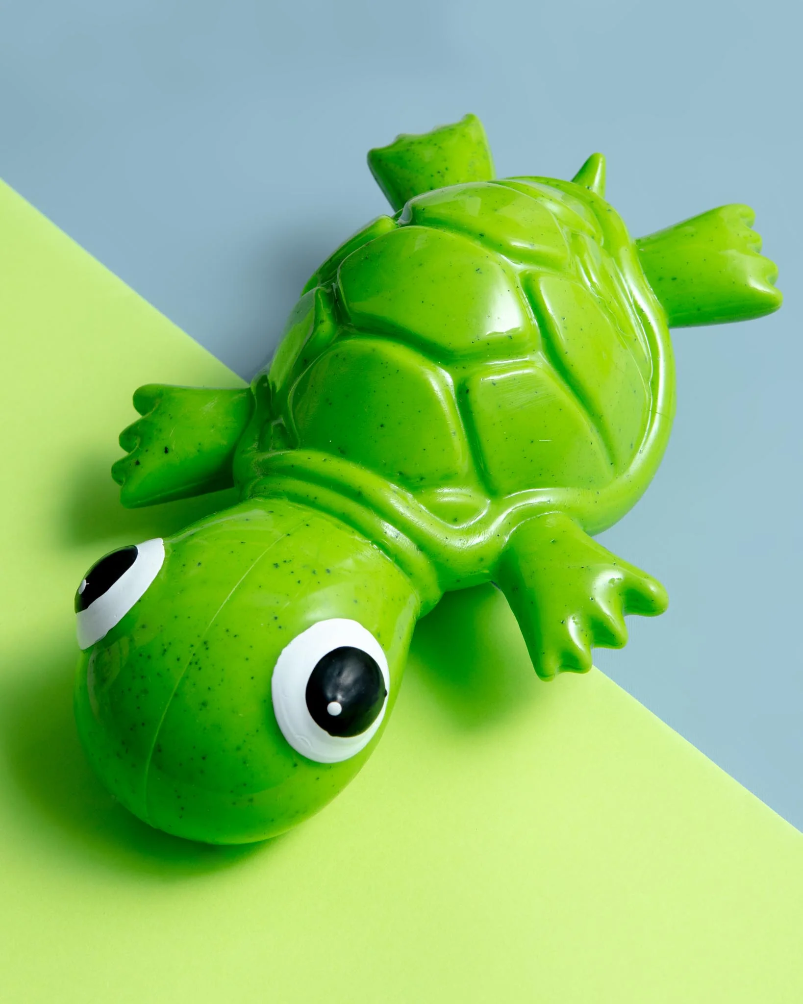 Rubber Squeaky Turtle Treat Dog Toy in Green - Image 4