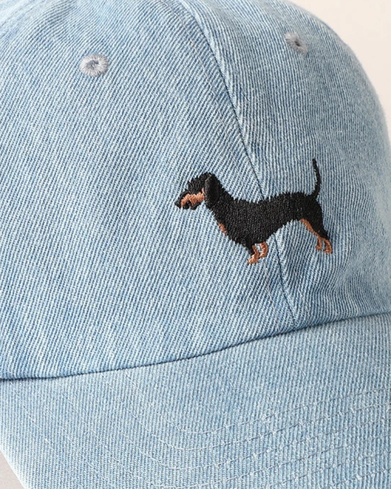 Dachshund Embroidered Denim Hat - Image 3