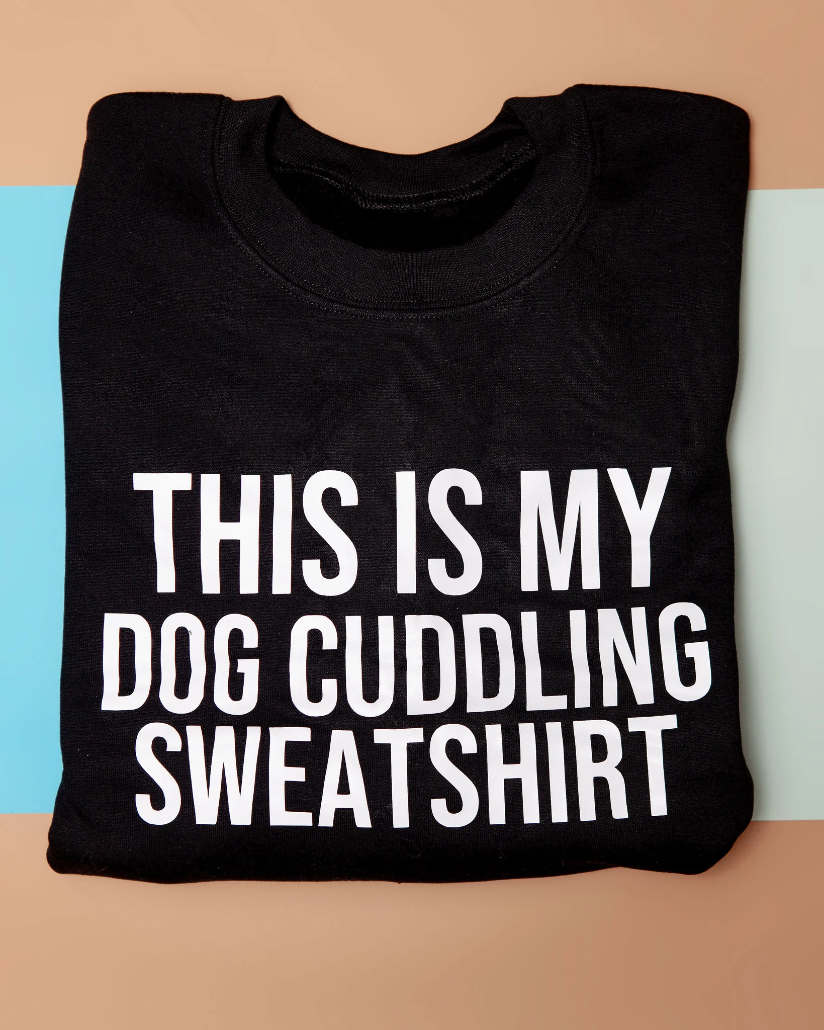 Dog Cuddling Crewneck Sweatshirt in Black (FINAL SALE)