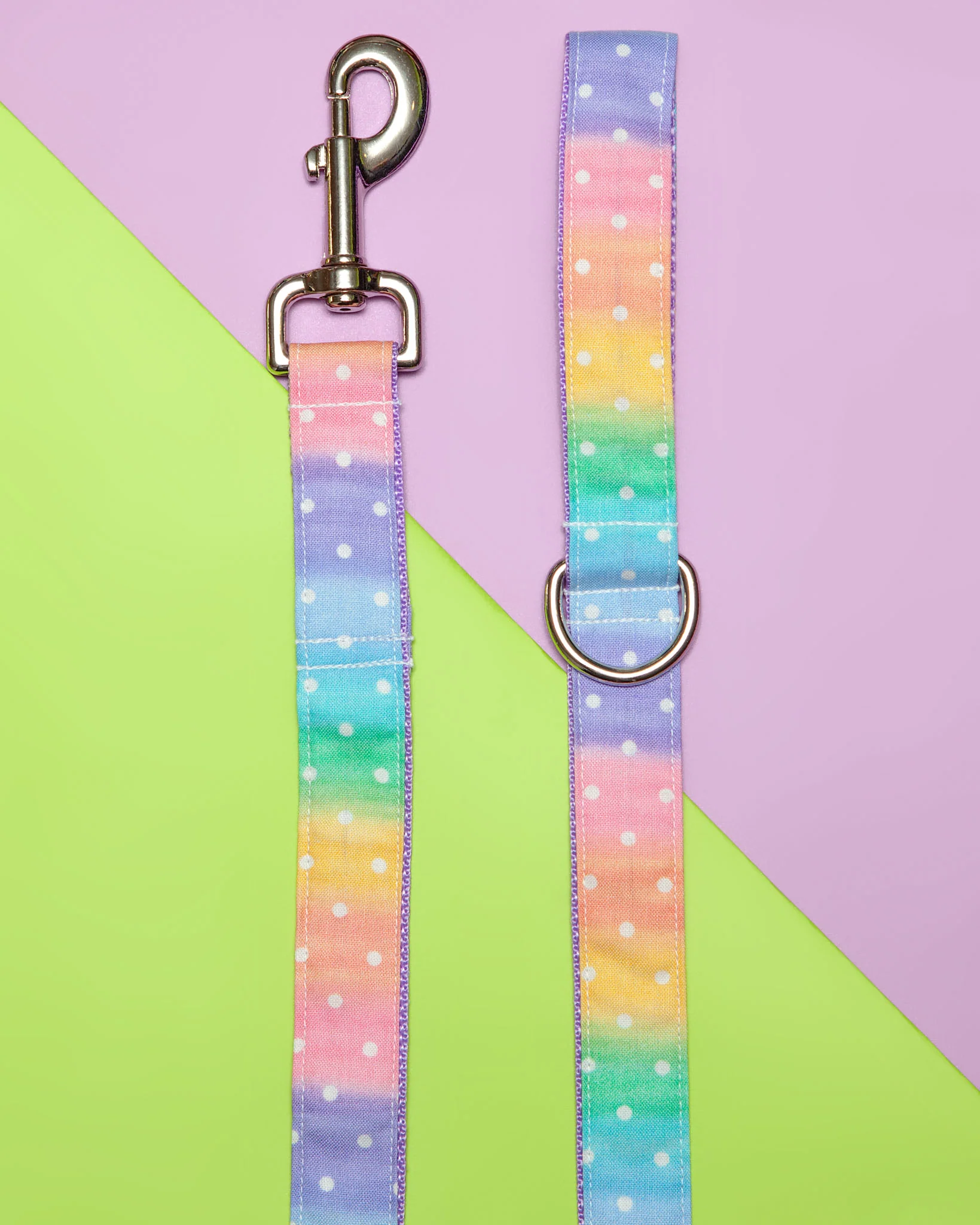 Pastel Rainbow Ombre Dot Print Dog Leash (FINAL SALE)