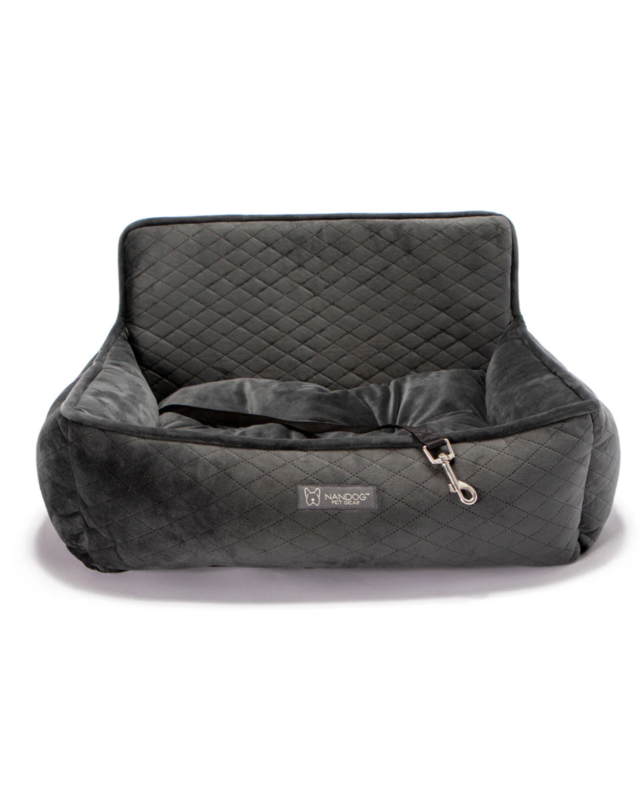 Dark Grey Quilted Dog Car Seat