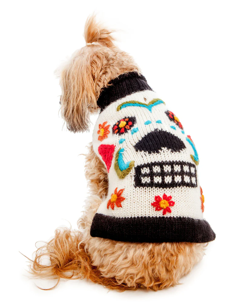 Day of the Dead Handknit Dog Sweater (FINAL SALE) - Image 3