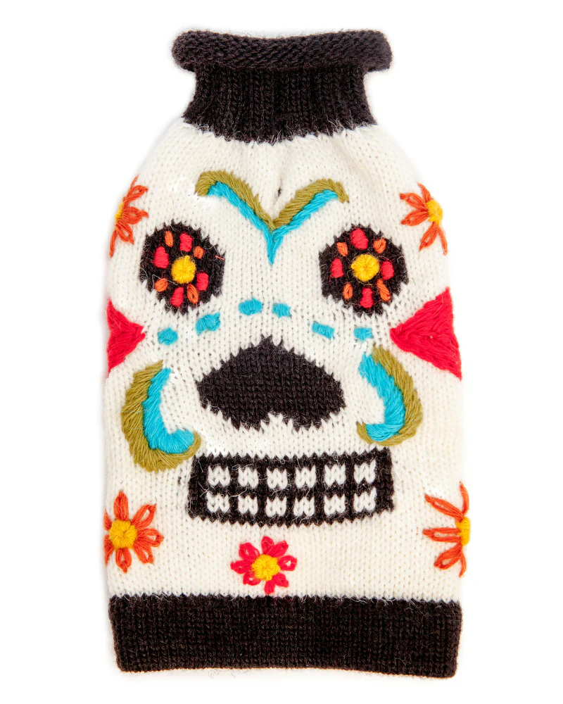 Day of the Dead Handknit Dog Sweater (FINAL SALE) - Image 5